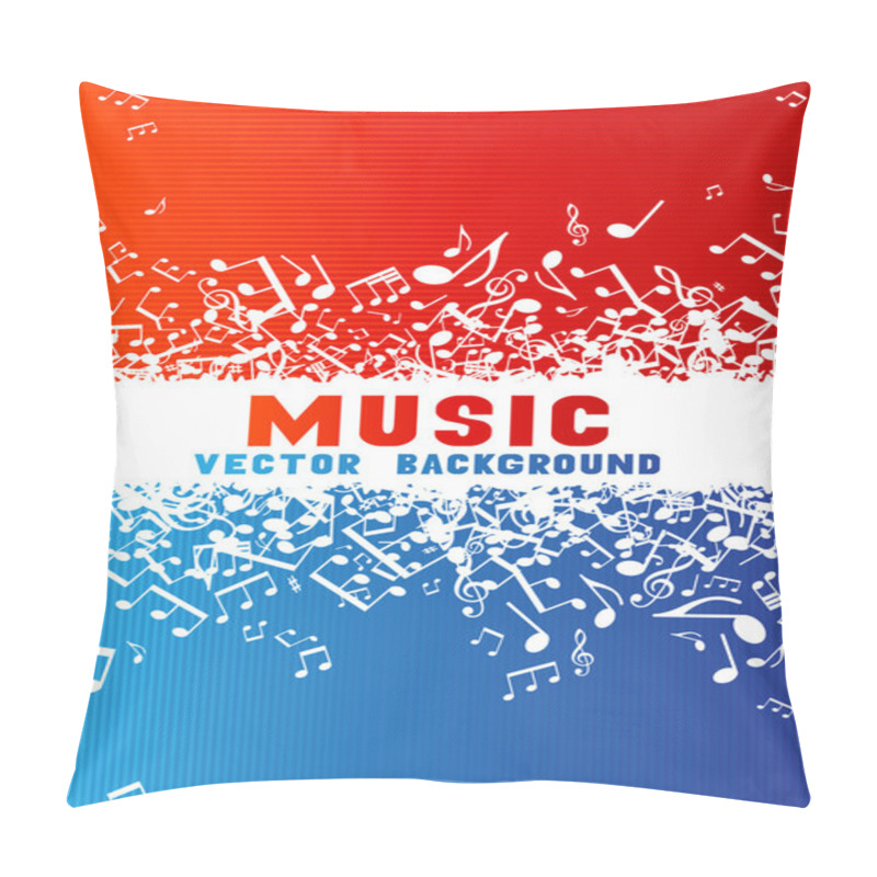 Personality  Red And Blue Music Background. Pillow Covers