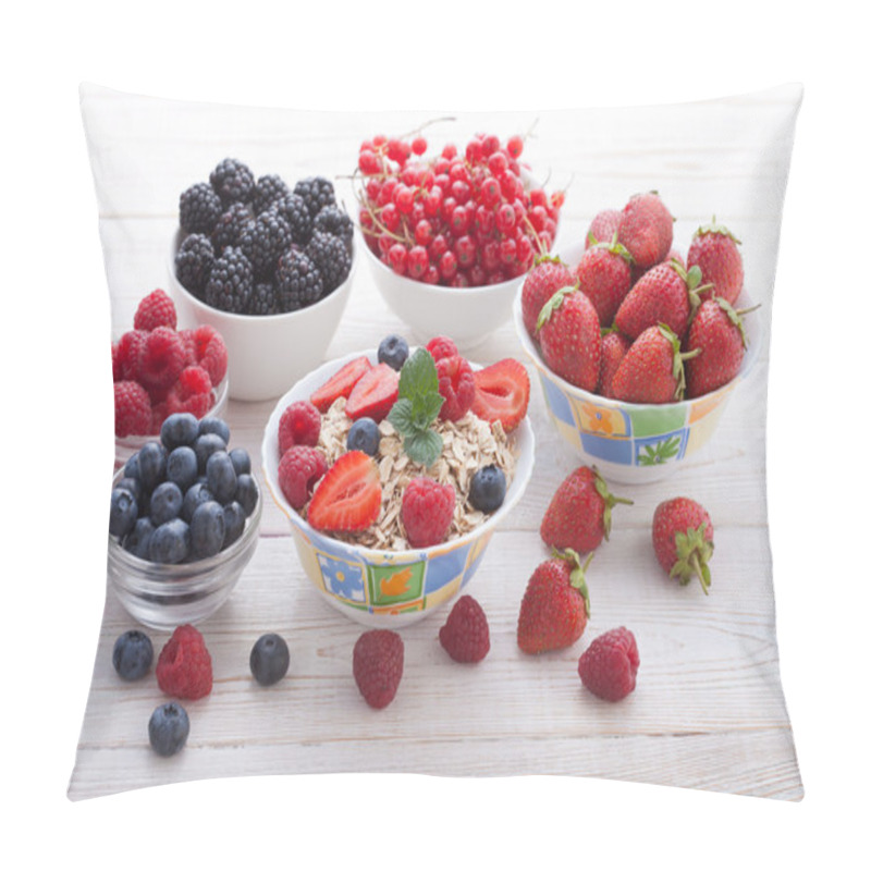 Personality  Breakfast - Berries, Fruit And Muesli Pillow Covers