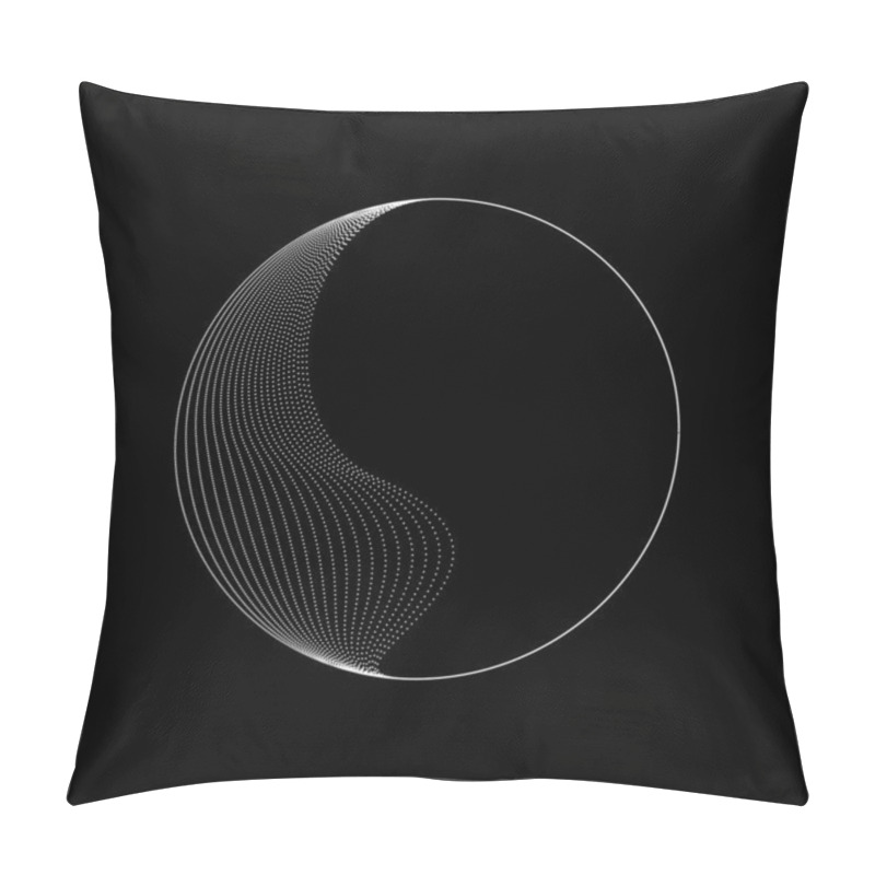 Personality  Abstract White Oval Dotted Lines In Circle Form Pillow Covers