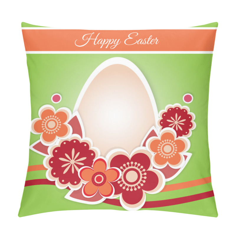 Personality  Happy Easter Card - Vector Illustration Pillow Covers