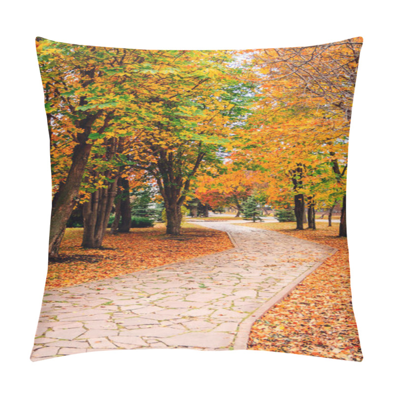 Personality  Footpath In Scene Autumn Park, Nature Pillow Covers