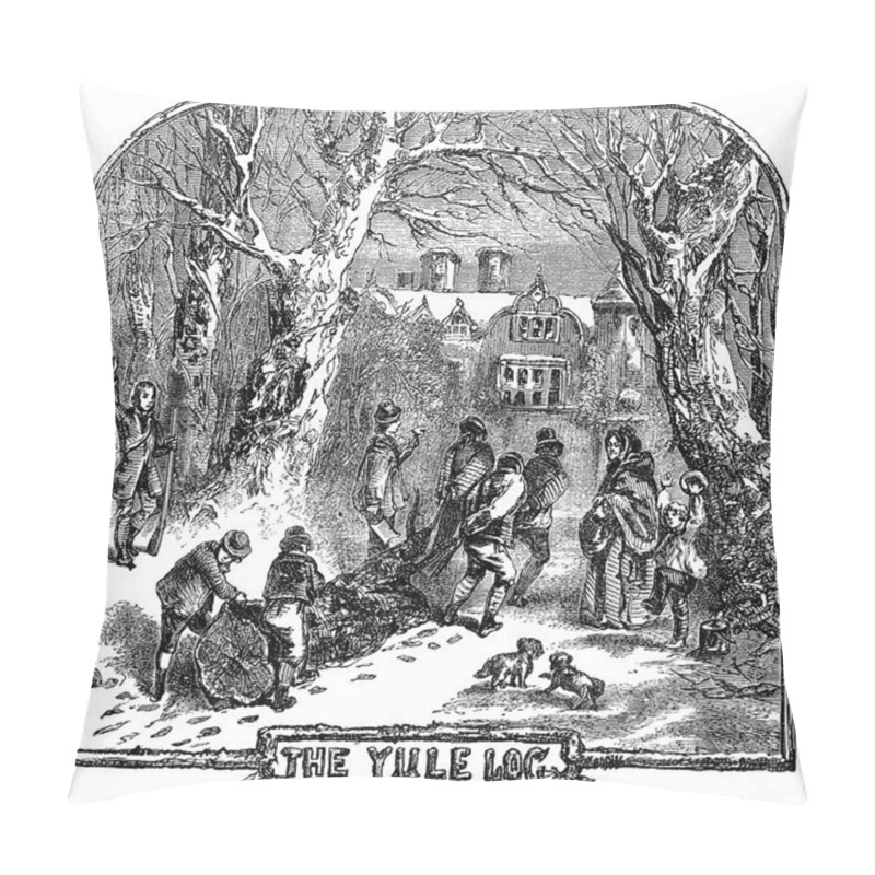 Personality  The Christmas Yule Log Pillow Covers