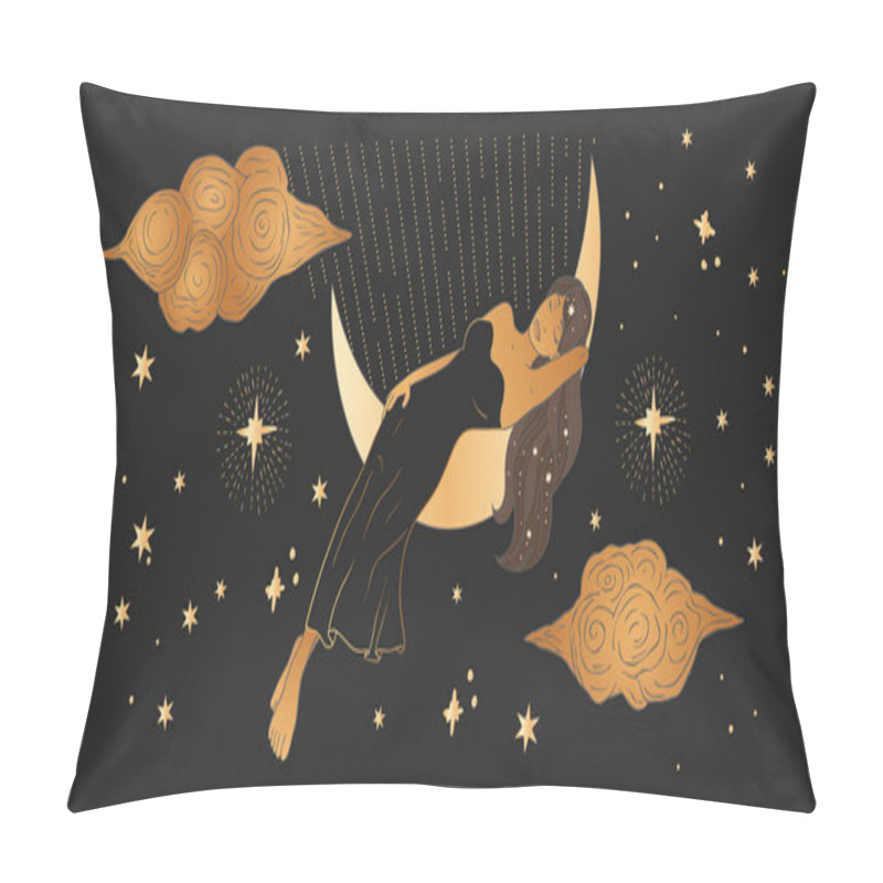 Personality  Celestial Woman Astrology Feminine Art. Pillow Covers