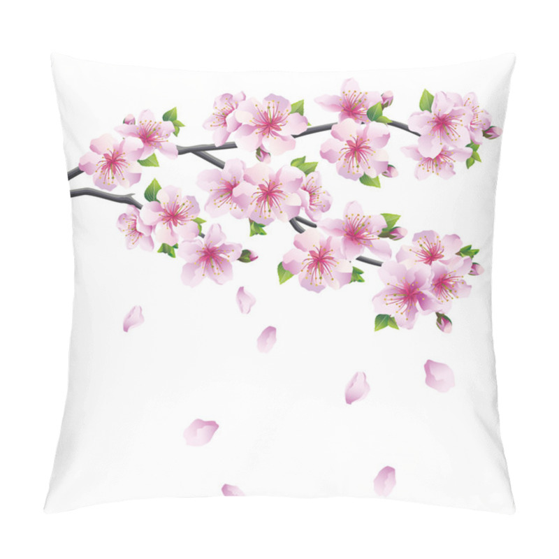 Personality  Blossoming Branch Of Sakura - Japanese Cherry Tree Pillow Covers