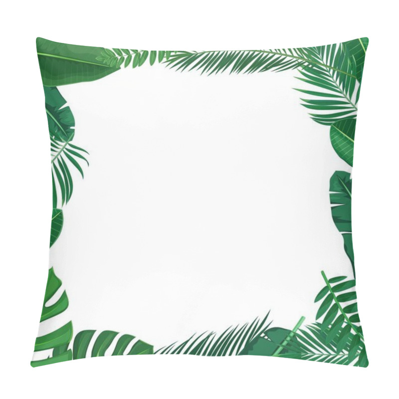 Personality  Green Tropical Leaves Frame Pillow Covers