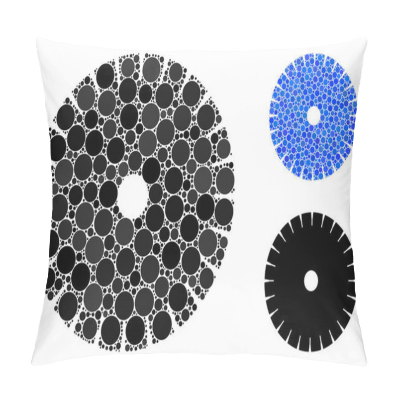 Personality  Stone Circular Blade Mosaic Icon Of Spheric Items Pillow Covers