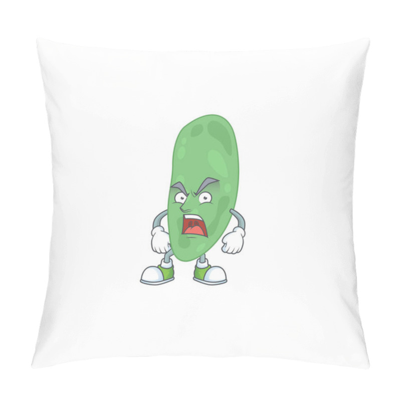 Personality  Thermus Thermophilus Cartoon Drawing Style With Angry Face. Vector Illustration Pillow Covers