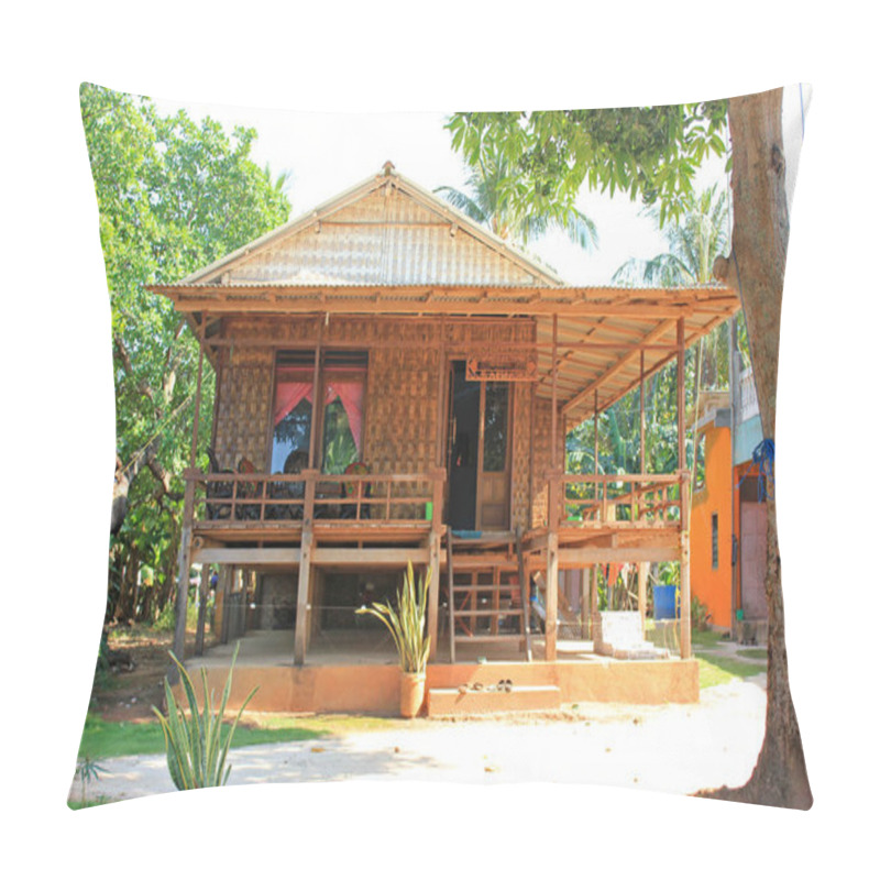 Personality  Woven Bamboo House On Stilts In Karimun Jawa Indonesia Pillow Covers