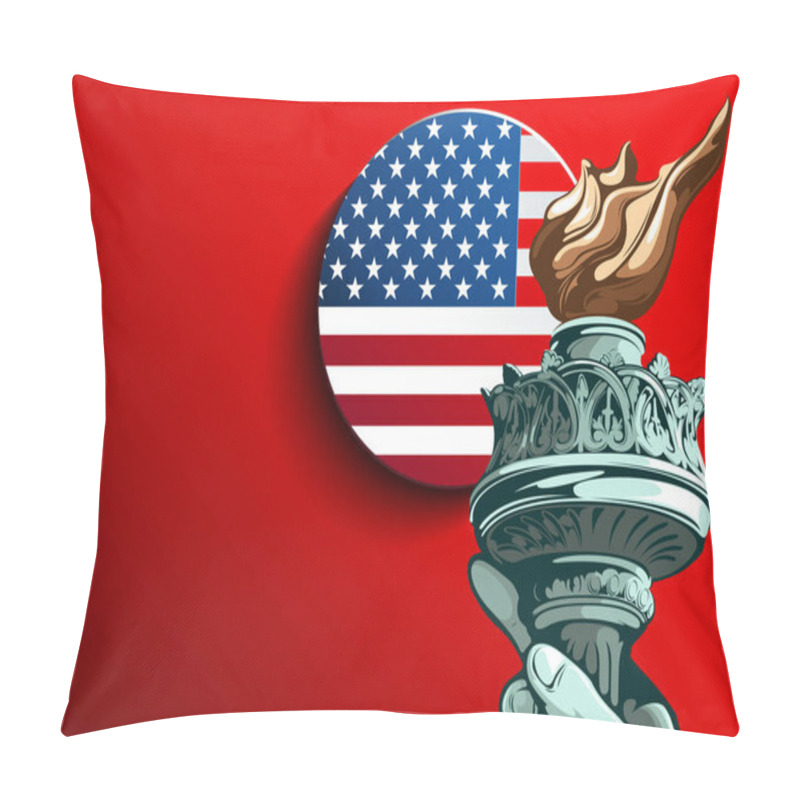 Personality  Memorial Day Sale, Hand Of The Statue Of Liberty,vector Illustration. Pillow Covers