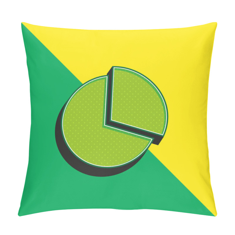 Personality  Black Circular Graphic Green And Yellow Modern 3d Vector Icon Logo Pillow Covers