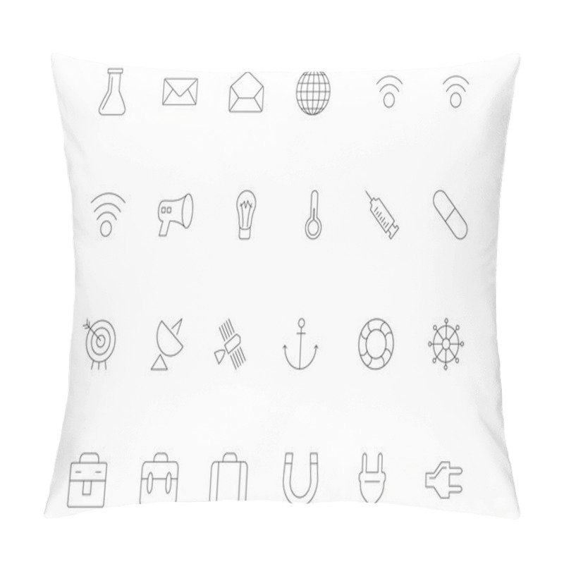 Personality  Line Icons 10 Pillow Covers