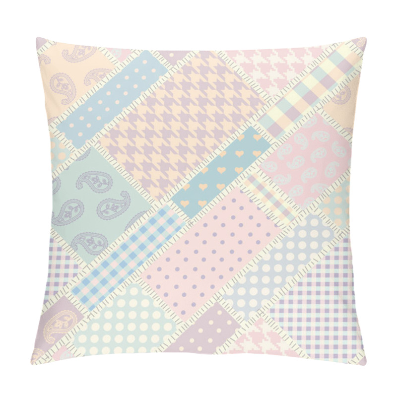 Personality  Patchwork Textile Pattern. Seamless Quilting Design Background. Pillow Covers