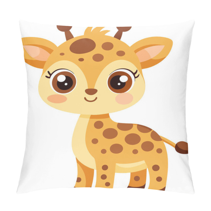 Personality  Cute Cartoon Giraffe Vector Illustration Printable Design Pillow Covers