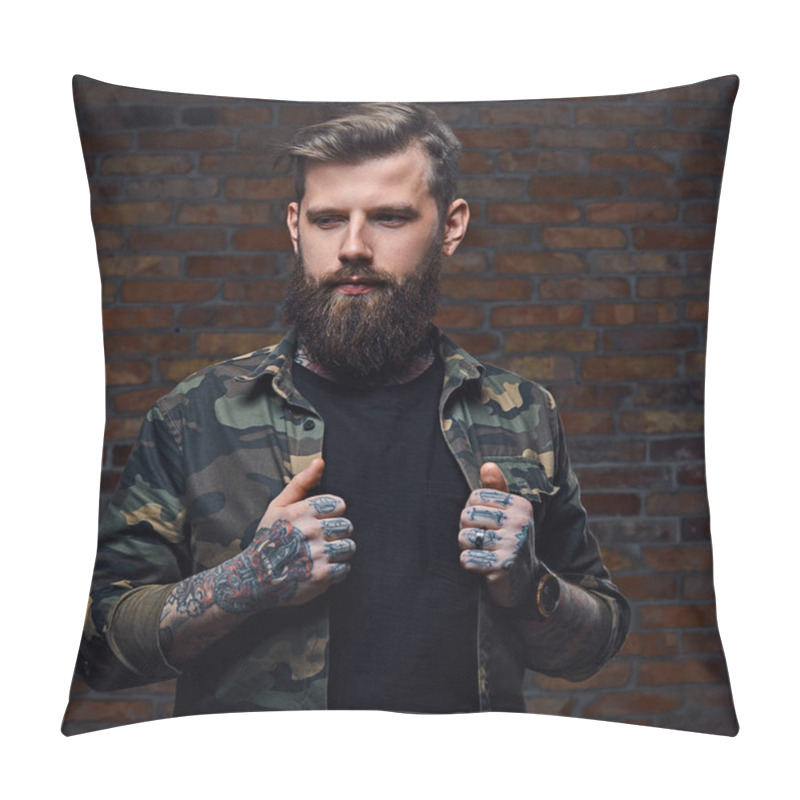 Personality  Man Dressed In A Military Jacket  Pillow Covers