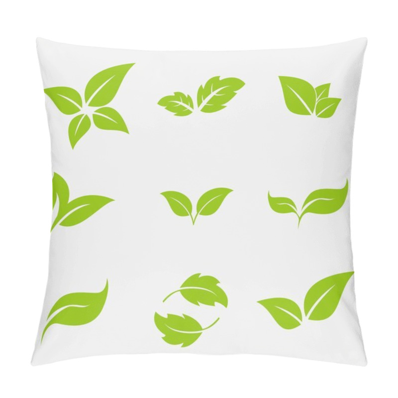 Personality  Vector Collection With Green Leaves In Flat Style For Icons And Graphic Design Pillow Covers