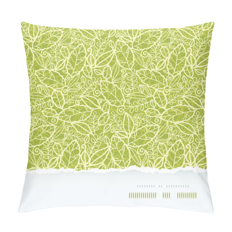 Personality  Green Lace Leaves Horizontal Seamless Pattern Background Pillow Covers