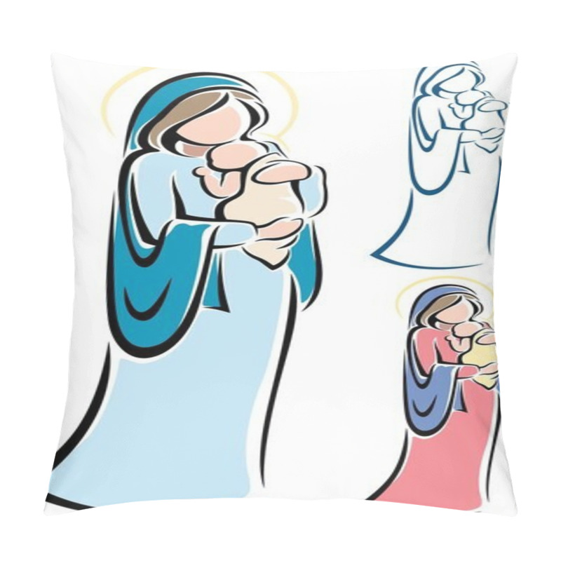 Personality  Virgin Mary And Baby Jesus Pillow Covers