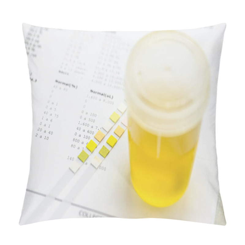 Personality  Reagent Strip Used For Urinalysis With A Vial Of Collected Urine, Type EAS, Abnormal Sediment Elements. Pillow Covers