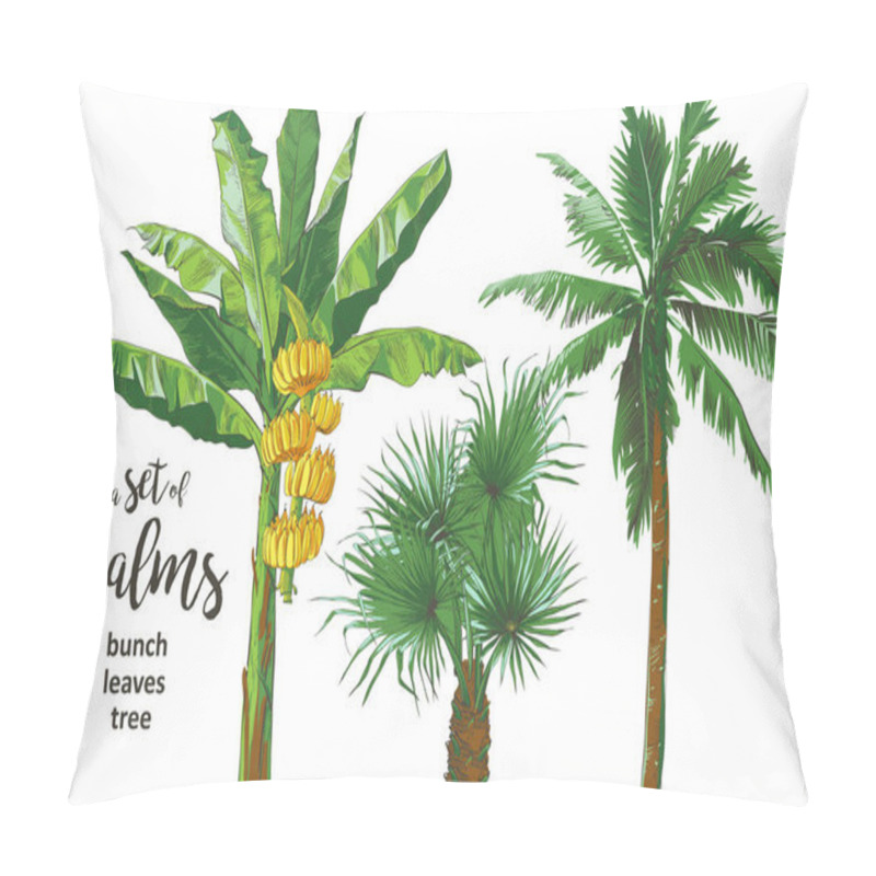 Personality  Vector Tropical Bananas Palm, Textural Seamless Pattern. Pillow Covers