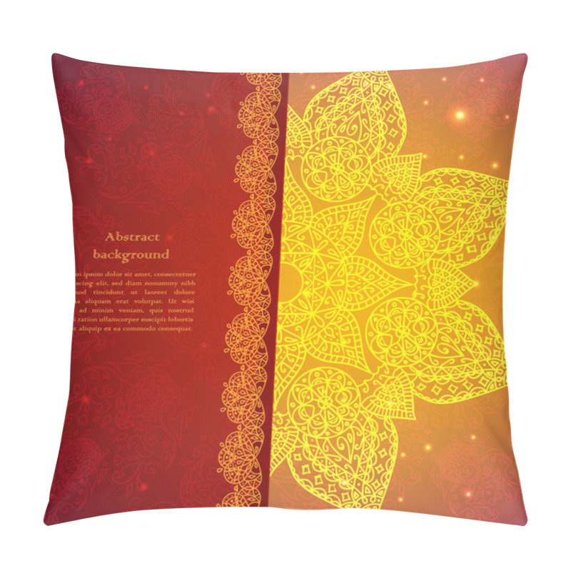 Personality  Golden Ethnic Indian Background. Pillow Covers