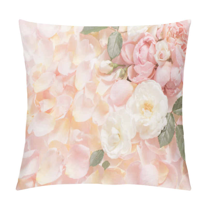 Personality  Rose Flowers And Petals Background Pillow Covers