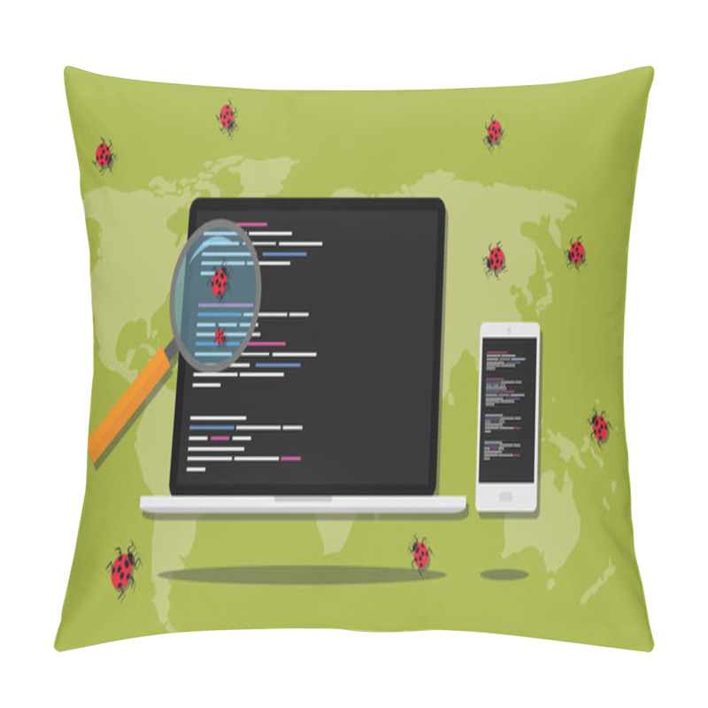 Personality  Debugging Searching Bugs In Programming Software Development Pillow Covers