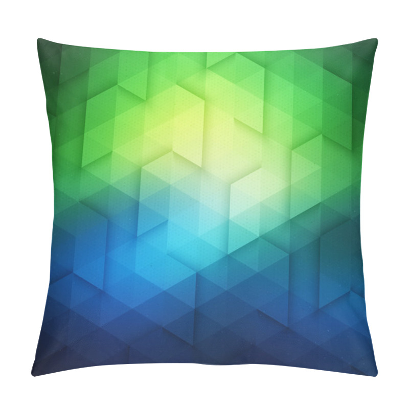 Personality  Abstract Vector Geometric Technological Blue And Green Backgroun Pillow Covers