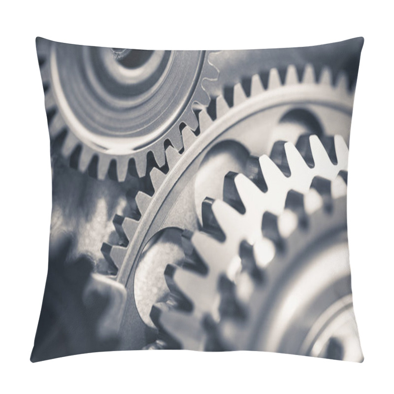 Personality  Engine Gear Wheels, Industrial Background Pillow Covers