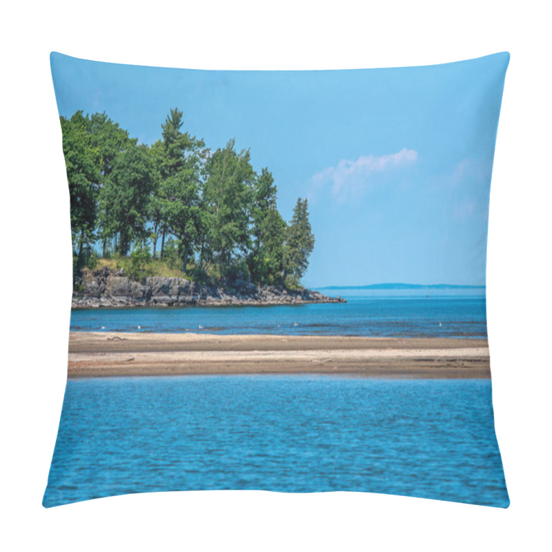 Personality  Sand Bar At The Mouth Of The Bouquet River And Lake Champlain Pillow Covers