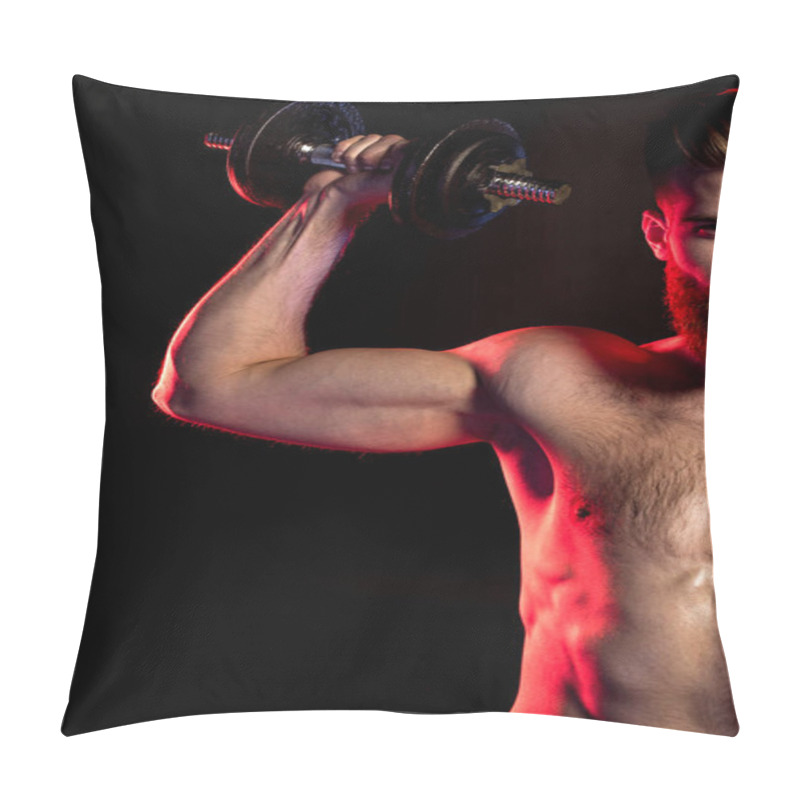 Personality  Bodybuilder Training With Dumbbell Pillow Covers