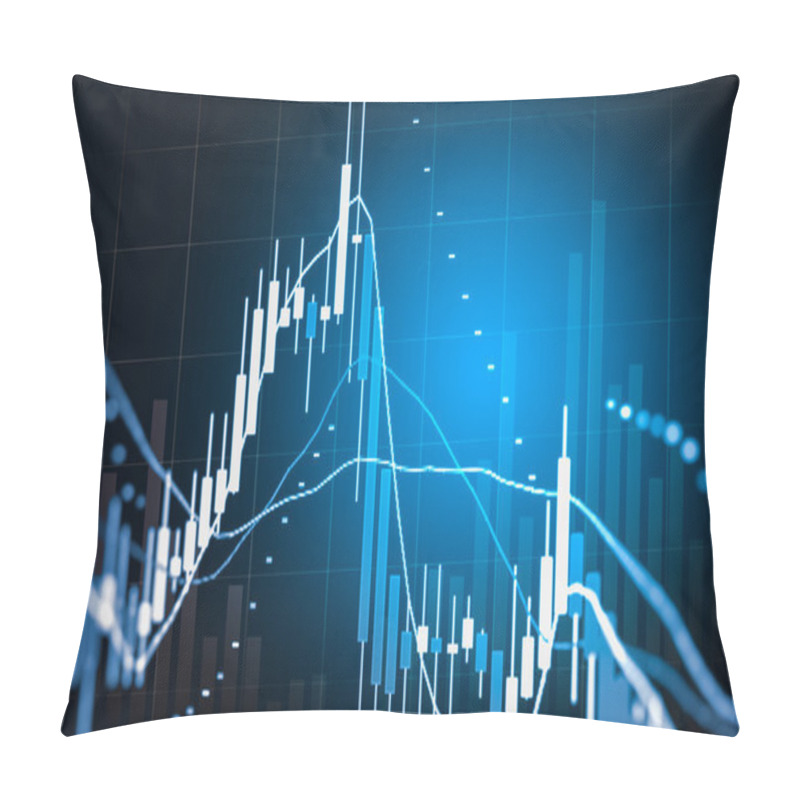 Personality  Financial Data On A Monitor,candle Stick Graph Of Stock Market , Pillow Covers