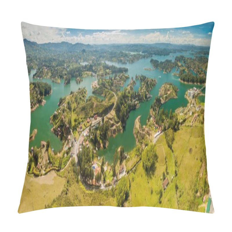 Personality  Aerial View Of Guatape (Penol) Reservoir Pillow Covers