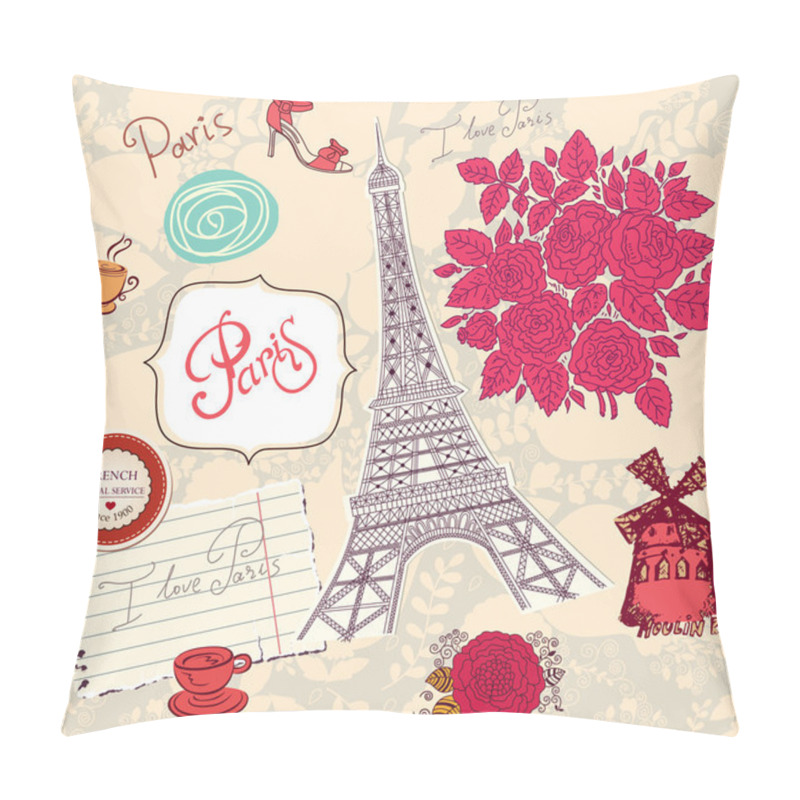 Personality  Vector Set Of Paris Symbols. Vector Pattern Pillow Covers