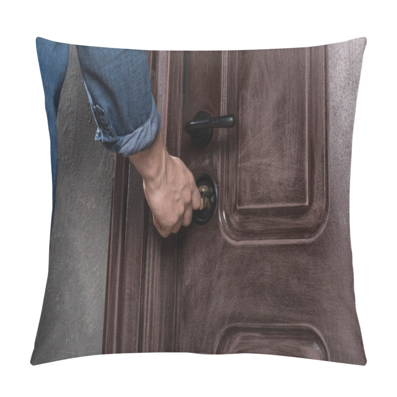 Personality  Man Opening Door Pillow Covers