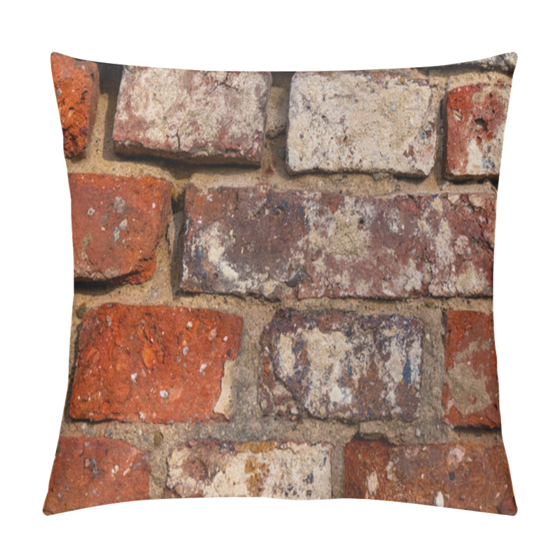 Personality  Brick Wall Texture Featuring Red, White, And Weathered Tones In Natural Lighting Pillow Covers