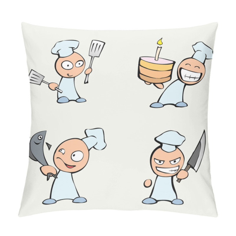 Personality  Collection Of Cute Chef Men. Pillow Covers