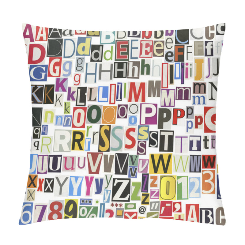 Personality  Newspaper Clippings Alphabet Pillow Covers