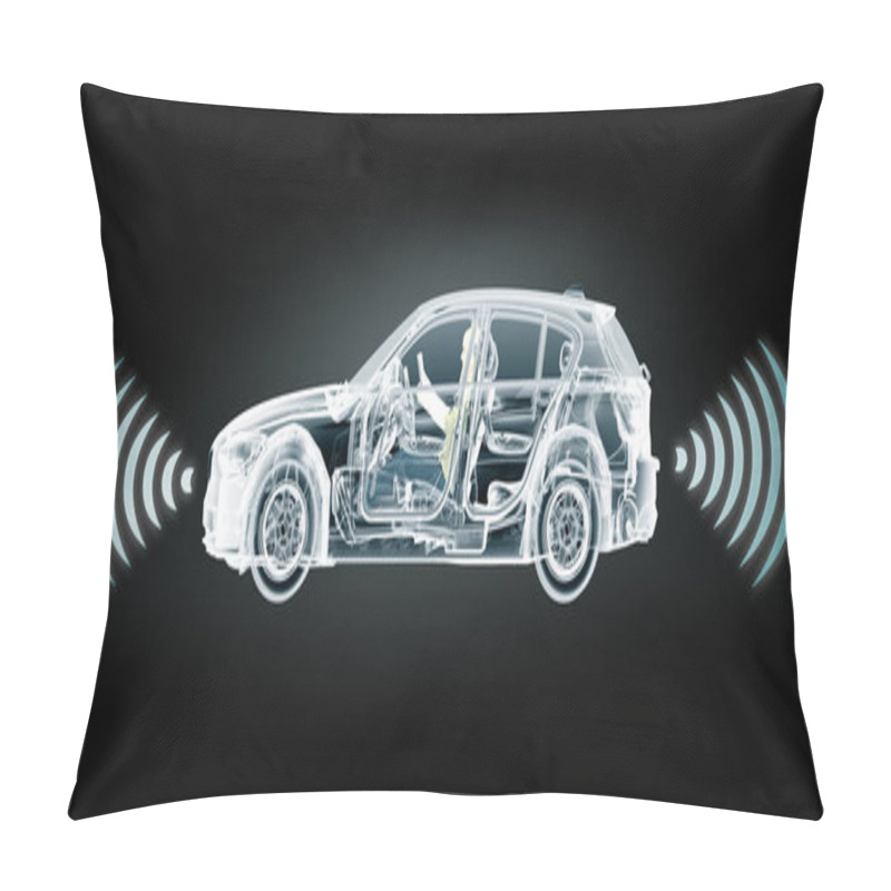 Personality  Self Driving Electronic Computer Cars On Road Pillow Covers