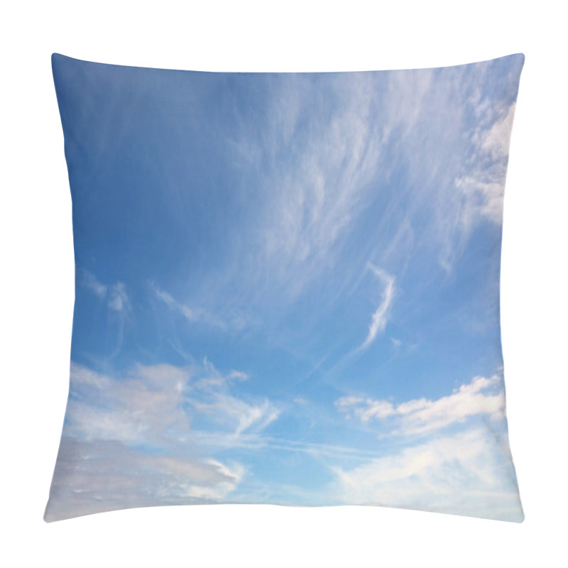 Personality  Background Of White Clouds And Blue Sky Ideal As A Background As A Weather Forecast Concept Clear Sky Pillow Covers