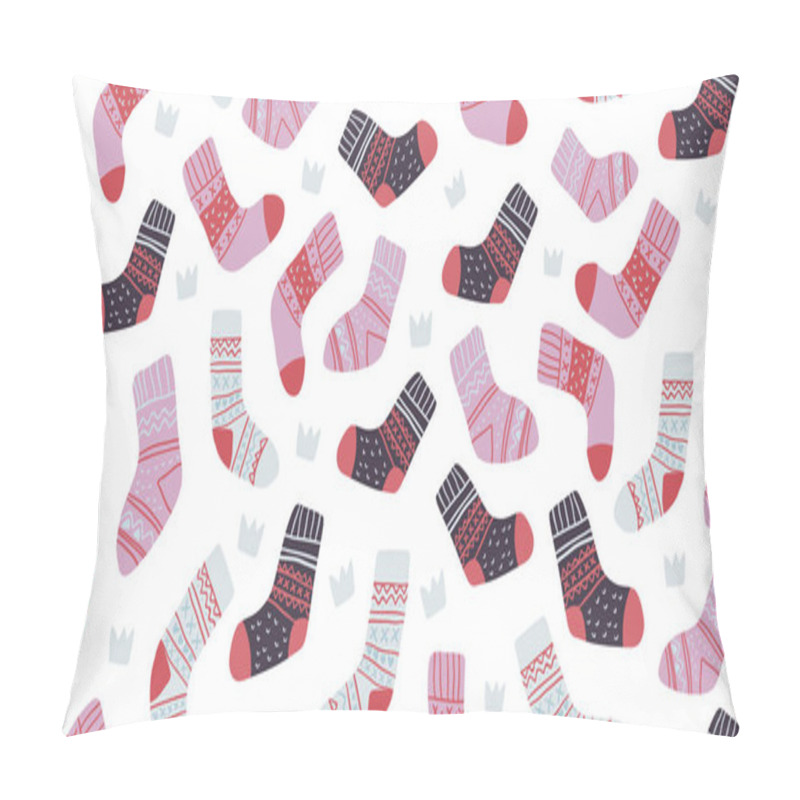 Personality  Seamless Pattern With Collection Of Hygge Socks Pillow Covers