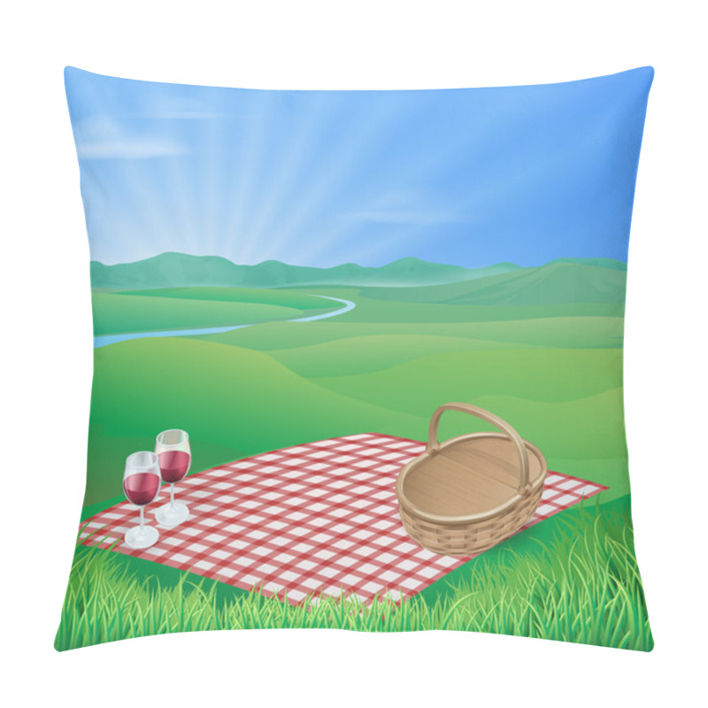 Personality  Picnic In Beautiful Rural Scene Pillow Covers