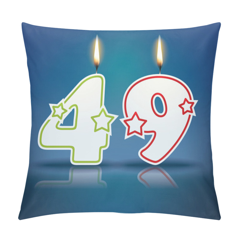 Personality  Birthday Candle Number 49 Pillow Covers