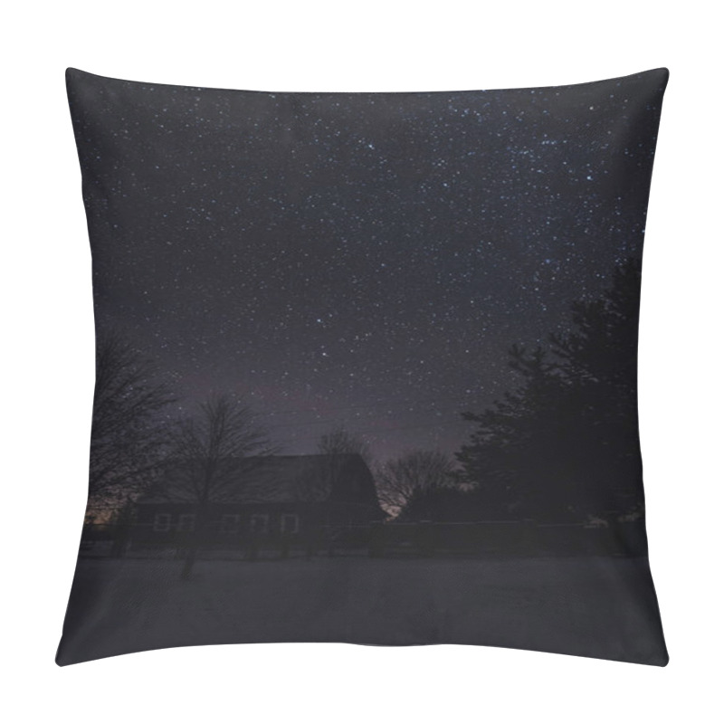 Personality  Sleeping Houses In The Village On A Frosty And Starry Night In Russia Pillow Covers