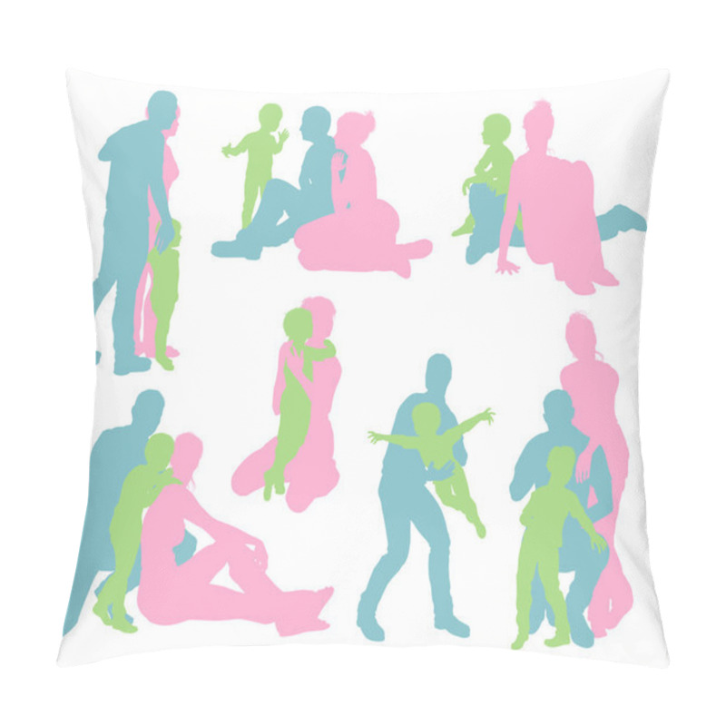 Personality  Happy Family Silhouettes Pillow Covers