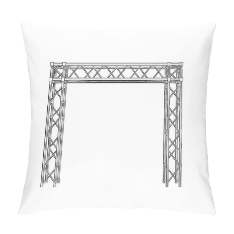 Personality  Truss Construction. Isolated On White Background. Sketch Illustration. Pillow Covers