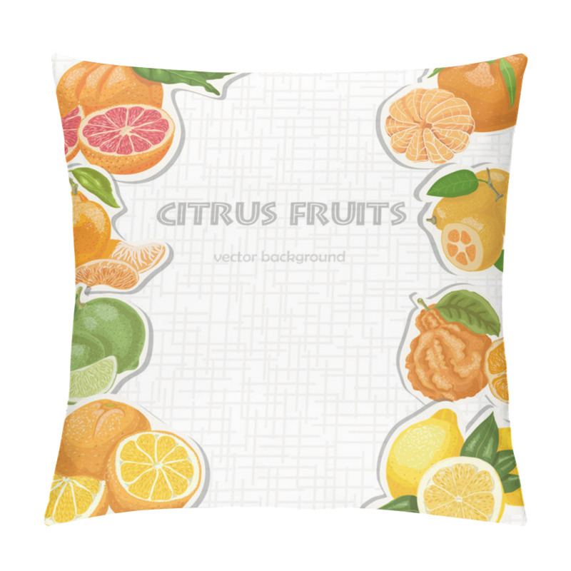 Personality  Vector Background With Citrus Fruits Pillow Covers