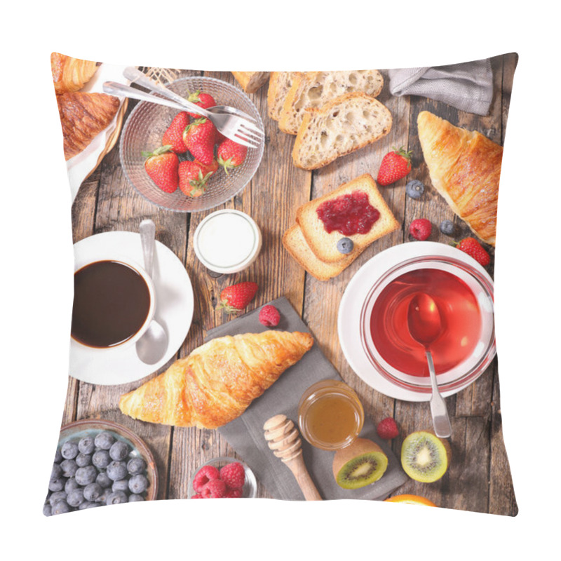 Personality  Breakfast Composition With Coffee Pillow Covers