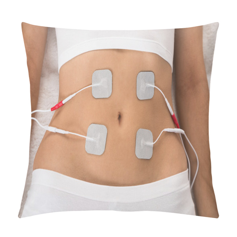 Personality  Woman With Electrodes On Stomach Pillow Covers