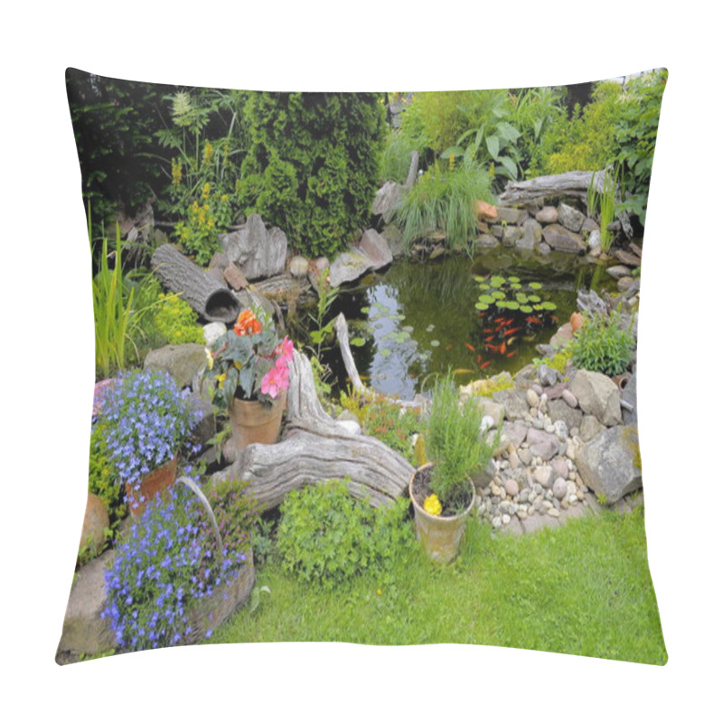 Personality  Garden Pond With Goldfish,ornamental Garden, Pillow Covers