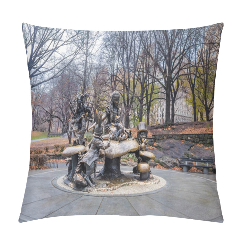 Personality  The Alice In Wonderland Sculpture At Central Park - New York, USA Pillow Covers